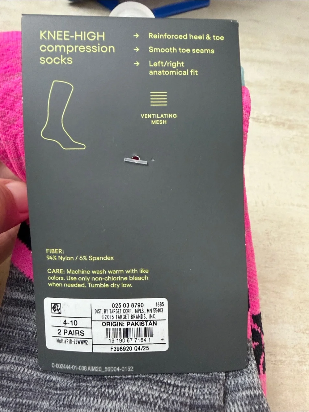 all in motion Chevron Athletic knee high compression Socks - Pink & Light Blue